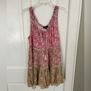 RACHEL ZOE Tiered Ditsy Floral Cottagecore Babydoll Dress Size Large Girlhood